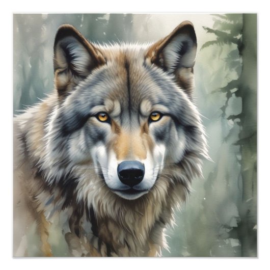Lone Wolf Motivatie Inspirerend kunst Foto Afdruk (Voorkant)