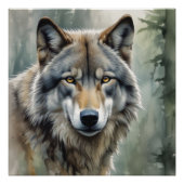 Lone Wolf Motivatie Inspirerend kunst Perfect Poster (Voorkant)