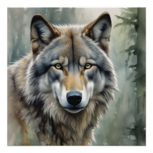 Lone Wolf Motivatie Inspirerend kunst Perfect Poster