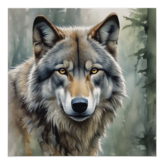 Lone Wolf Motivatie Inspirerend kunst Perfect Poster (Voorkant)