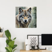 Lone Wolf Motivatie Inspirerend kunst Poster (Thuiskantoor)