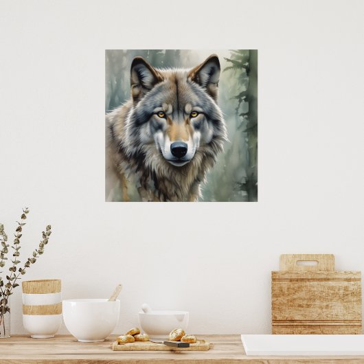 Lone Wolf Motivatie Inspirerend kunst Poster (Keuken)
