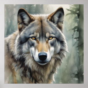 Lone Wolf Motivatie Inspirerend kunst Poster