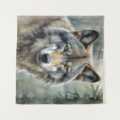 Lone Wolf Motivatie Inspirerend kunst Wandkleed (Voorkant (horizontaal))
