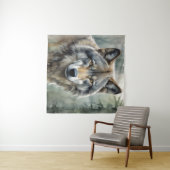 Lone Wolf Motivatie Inspirerend kunst Wandkleed (In Situ (horizontaal))