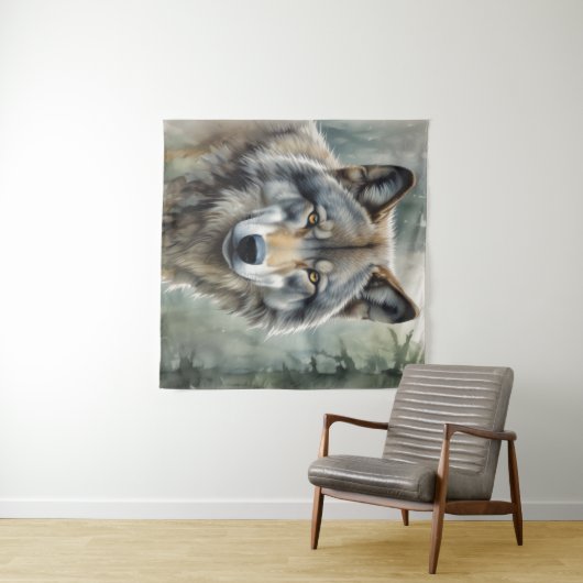 Lone Wolf Motivatie Inspirerend kunst Wandkleed (In Situ (horizontaal))