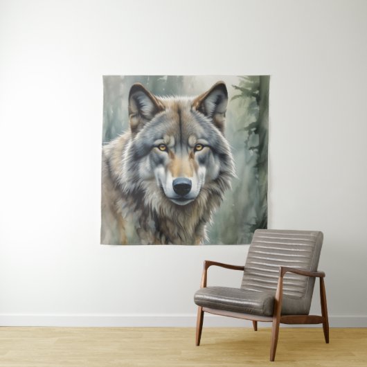 Lone Wolf Motivatie Inspirerend kunst Wandkleed (In situ)