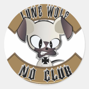Lone Wolf No Club Ronde Sticker