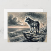 Lone Wolf on Cliff Looking into Distance Briefkaart (Voorkant / Achterkant)