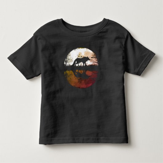 Lone Wolf onder de volle maan Kinder Shirts (Voorkant)