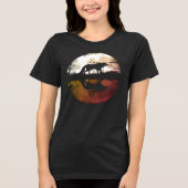 Lone Wolf onder de volle maan Tri-Blend Shirt (Voorkant)