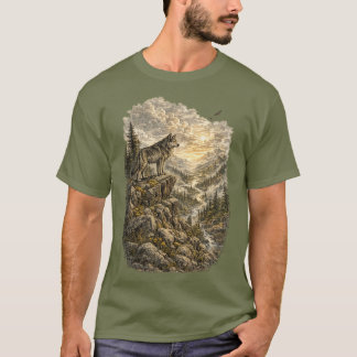 Lone Wolf op een bergkam T-shirt