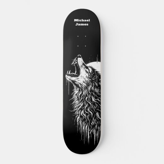 Lone Wolf Personalized Persoonlijk Skateboard (Voorkant)
