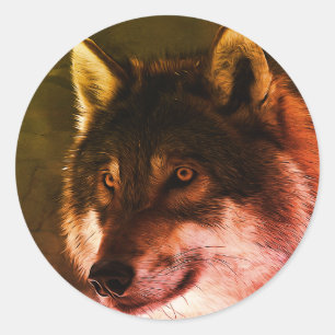 Lone wolf ronde sticker