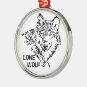Lone Wolf Sketch Metalen Ornament (Links)