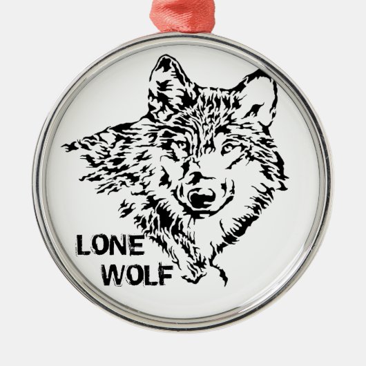 Lone Wolf Sketch Metalen Ornament (Voorkant)