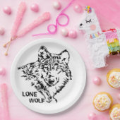 Lone Wolf Sketch Papieren Bordje (Feest)