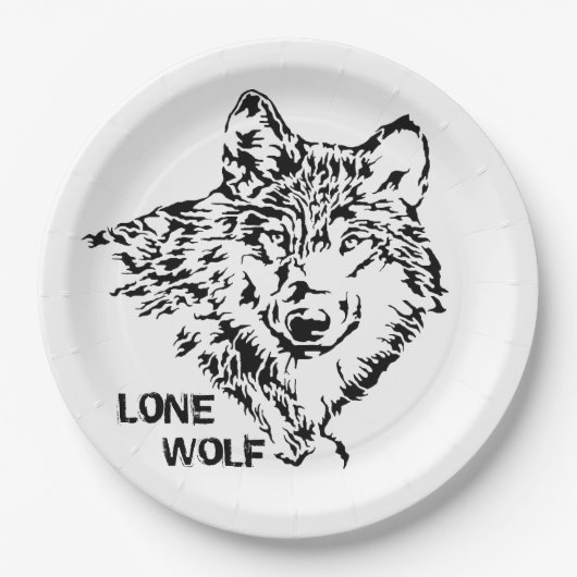 Lone Wolf Sketch Papieren Bordje (Voorkant)