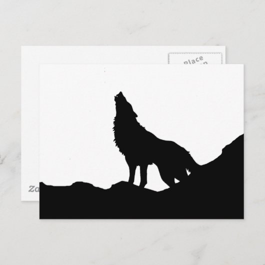 Lone Wolf staat op een heuvel Briefkaart (Voorkant / Achterkant)