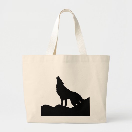 Lone Wolf staat op een heuvel Grote Tote Bag (Voorkant)