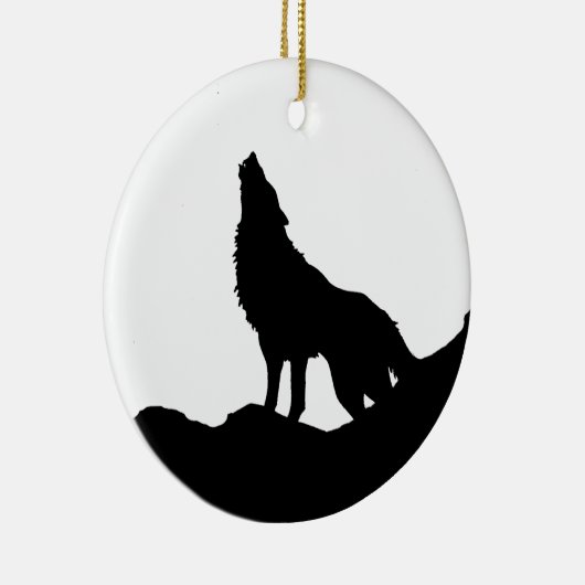 Lone Wolf staat op een heuvel Keramisch Ornament (Rechts)