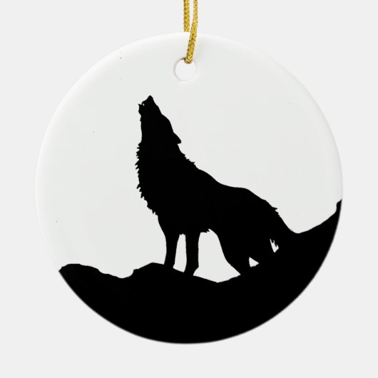 Lone Wolf staat op een heuvel Keramisch Ornament (Voorkant)