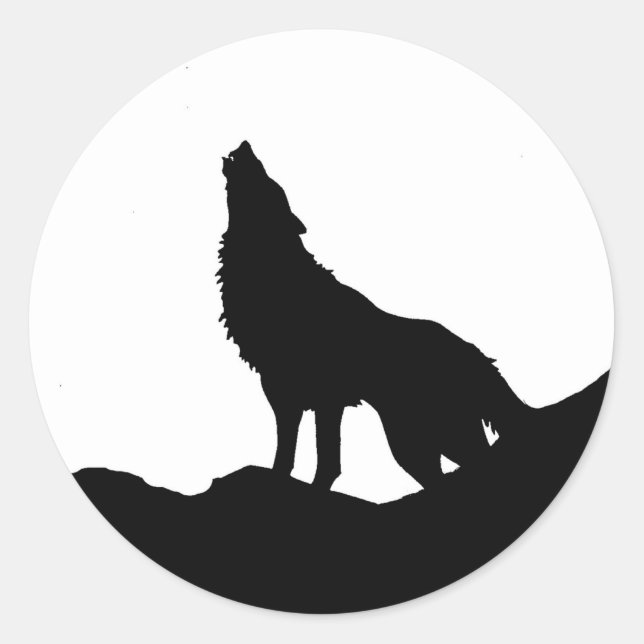 Lone Wolf staat op een heuvel Ronde Sticker (Voorkant)