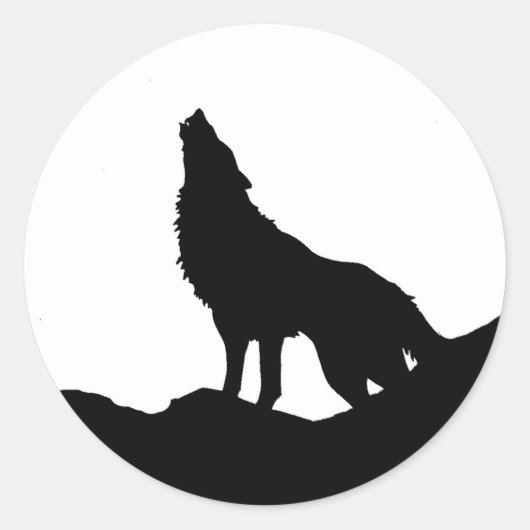 Lone Wolf staat op een heuvel Ronde Sticker (Voorkant)