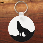 Lone Wolf staat op een heuvel Sleutelhanger (Voorkant)