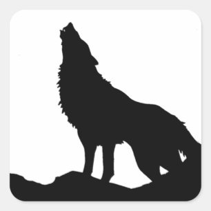 Lone Wolf staat op een heuvel Vierkante Sticker