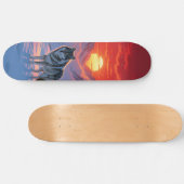 Lone Wolf Stands Against The Sunset Skateboard (Horizontaal)