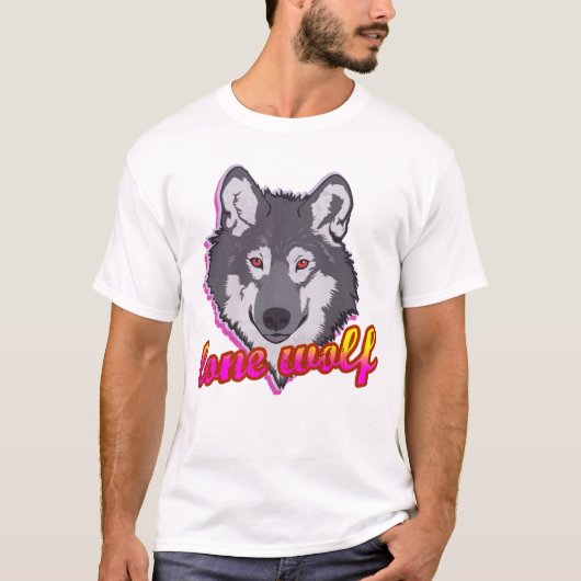 Lone Wolf, stijl 80. T-shirt (Voorkant)