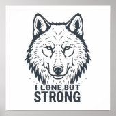 Lone Wolf Strength and Resilience Poster (Voorkant)