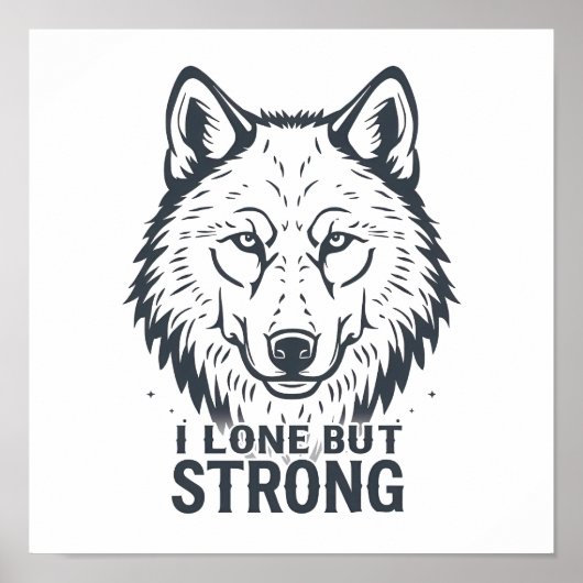 Lone Wolf Strength and Resilience Poster (Voorkant)