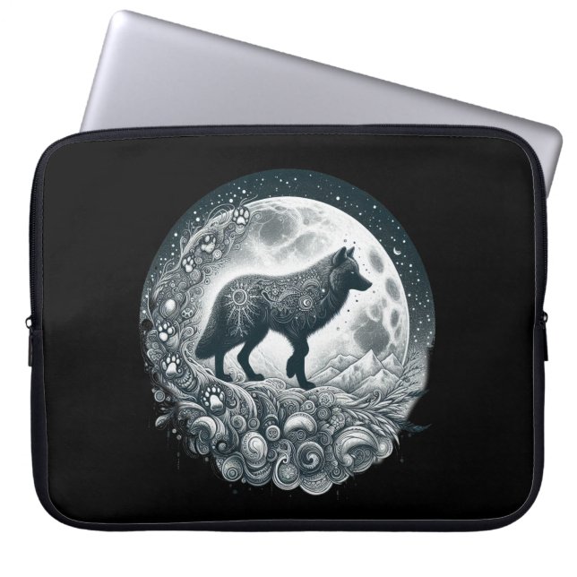 Lone Wolf Tracks Laptop Sleeve (Voorkant)