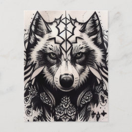 Lone Wolf Tribal Tattoo Wolves Powerwolf Pack Briefkaart