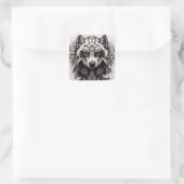 Lone Wolf Tribal Tattoo Wolves Powerwolf Pack Vierkante Sticker (Tas)