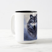 Lone wolf tweekleurige koffiemok (Voorkant links)