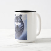 Lone wolf tweekleurige koffiemok (Voorkant rechts)