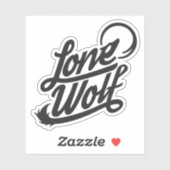 Lone Wolf Typografische Logo Sticker (Vel)