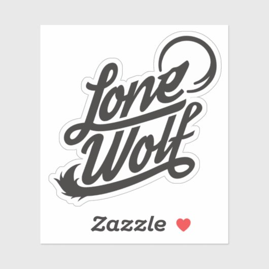 Lone Wolf Typografische Logo Sticker (Vel)