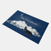 Lone Wolf under Moon Personalized Deurmat (Schuin)