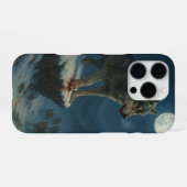 Lone Wolf Under the Moon | Alpha Strength iPhone Hoesje (Achterkant horizontaal)
