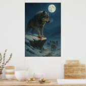 Lone Wolf Under the Moon | Alpha Strength Poster (Keuken)