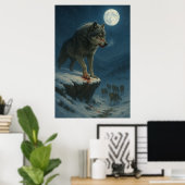 Lone Wolf Under the Moon | Alpha Strength Poster (Thuiskantoor)