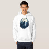 Lone Wolf Under the Moon – Minimal Night Aesthetic Hoodie (Voorkant volledig)