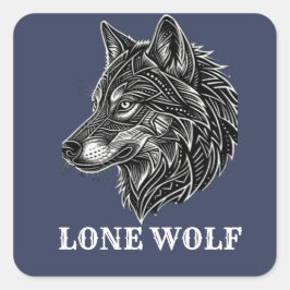 LONE WOLF VIERKANTE STICKER
