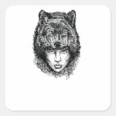 Lone Wolf Vierkante Sticker (Voorkant)