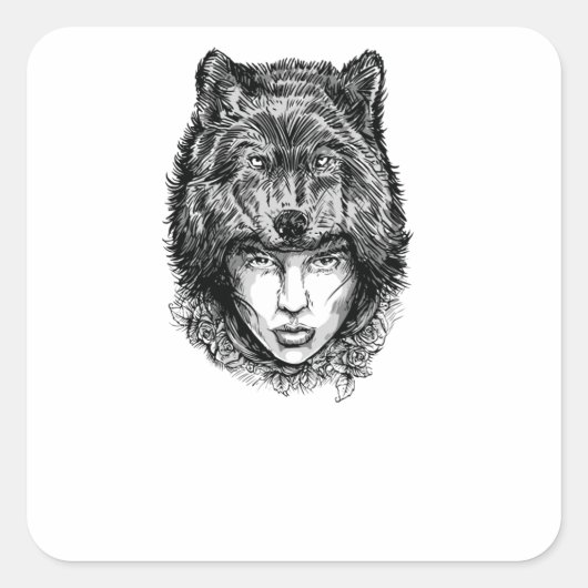 Lone Wolf Vierkante Sticker (Voorkant)