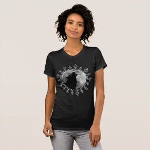 Lone Wolf volle maan mandala ze wolf modern T-shirt